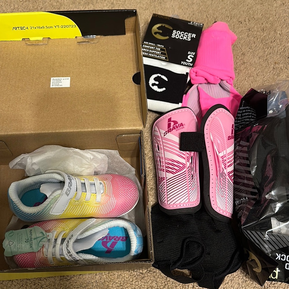 Toddler girl soccer gear all brand new